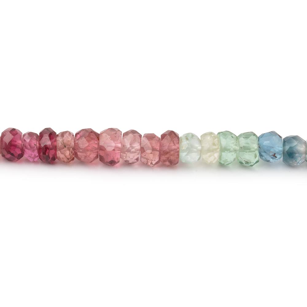 4mm Multi Tourmaline Faceted Rondelle Beads 17 inches 172 pieces