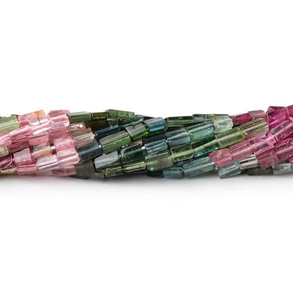 3-5mm Multi Color Tourmaline Plain Rectangle Beads 16 inch 96 pieces