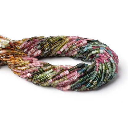 3-5mm Multi Color Tourmaline Plain Rectangle Beads 16 inch 96 pieces