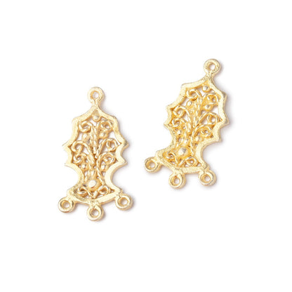 19x12mm Tree Of Life Filigree 3 Ring Charm Set of 2 pieces