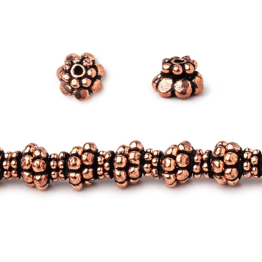 6x4mm Antiqued Copper Bead Caps 8 inch 54 pieces