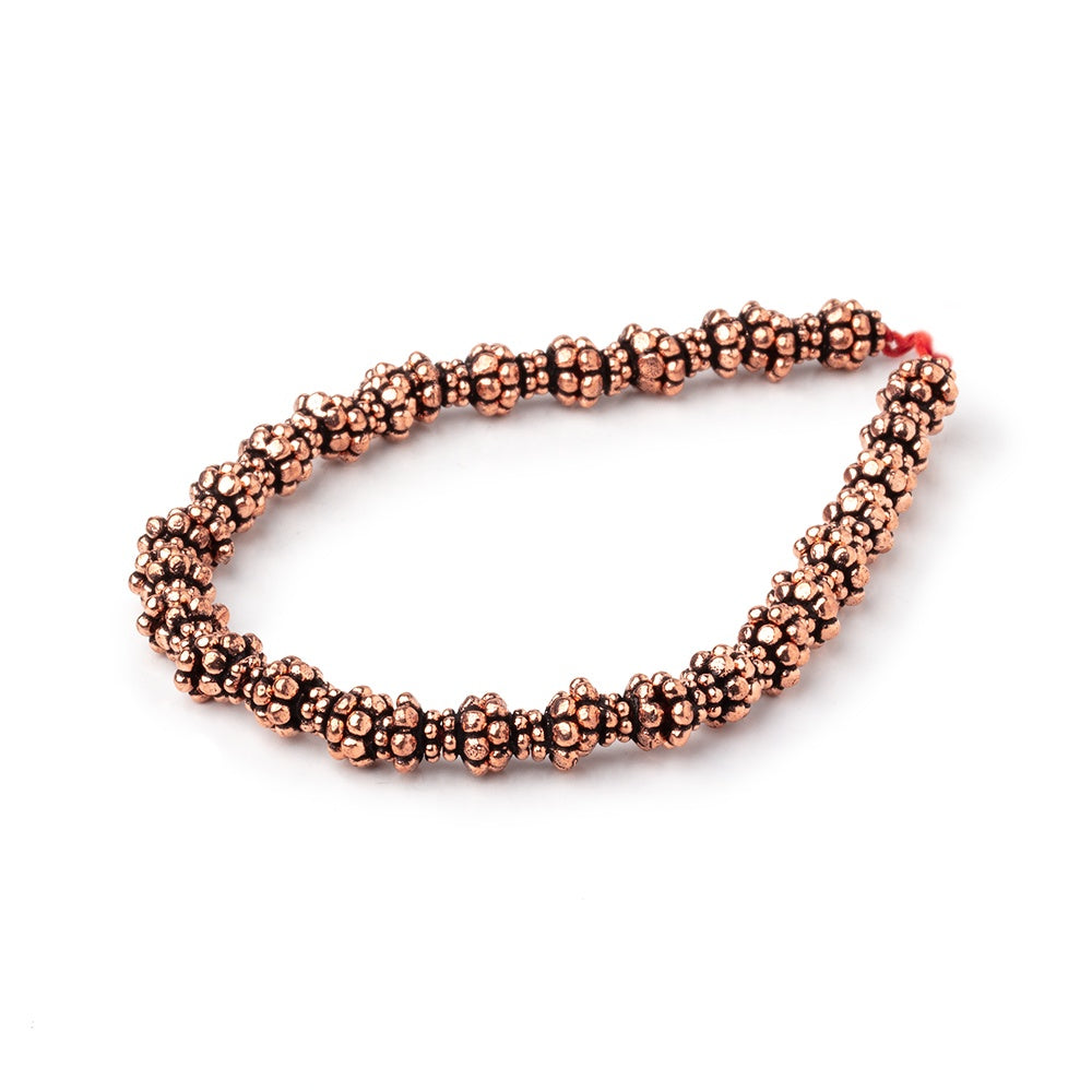 6x4mm Antiqued Copper Bead Caps 8 inch 54 pieces