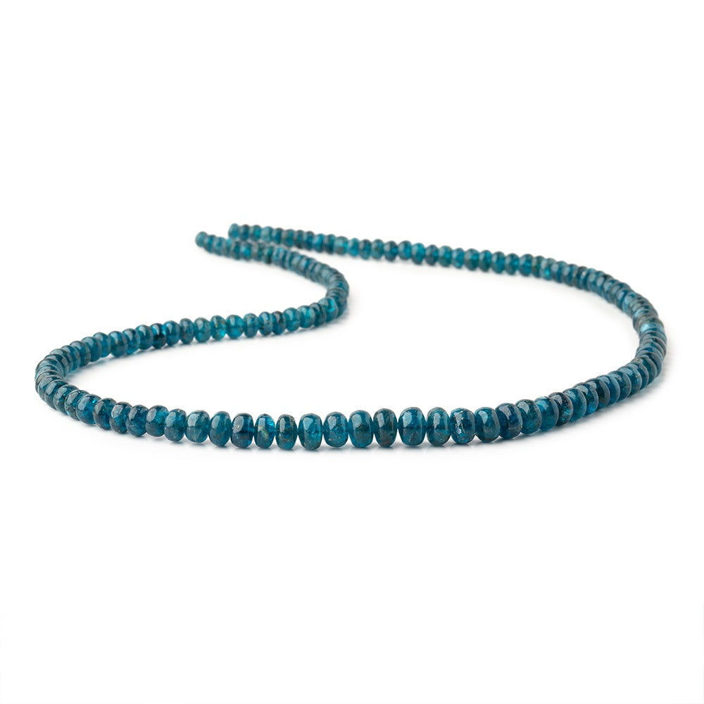 4-6mm Neon Blue Apatite Plain Rondelle Beads 17 inch 130 pieces