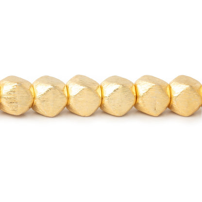6mm Brushed Faceted Nugget Beads 8 inch 34 pieces