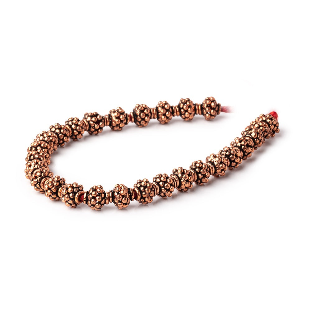 7x4mm Antiqued Copper Bead Caps 8 inch 56 pieces