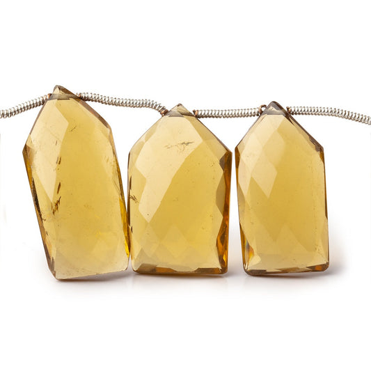 16x10-23x14mm Whiskey Quartz Top Drilled Shield 10 inch 18 Beads