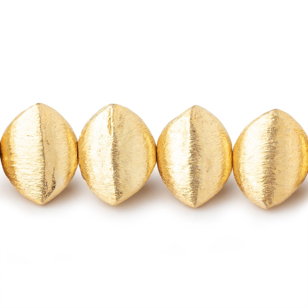 12x9mm 22kt Gold Plated Copper Brushed Trillion 8 inch 22 Beads
