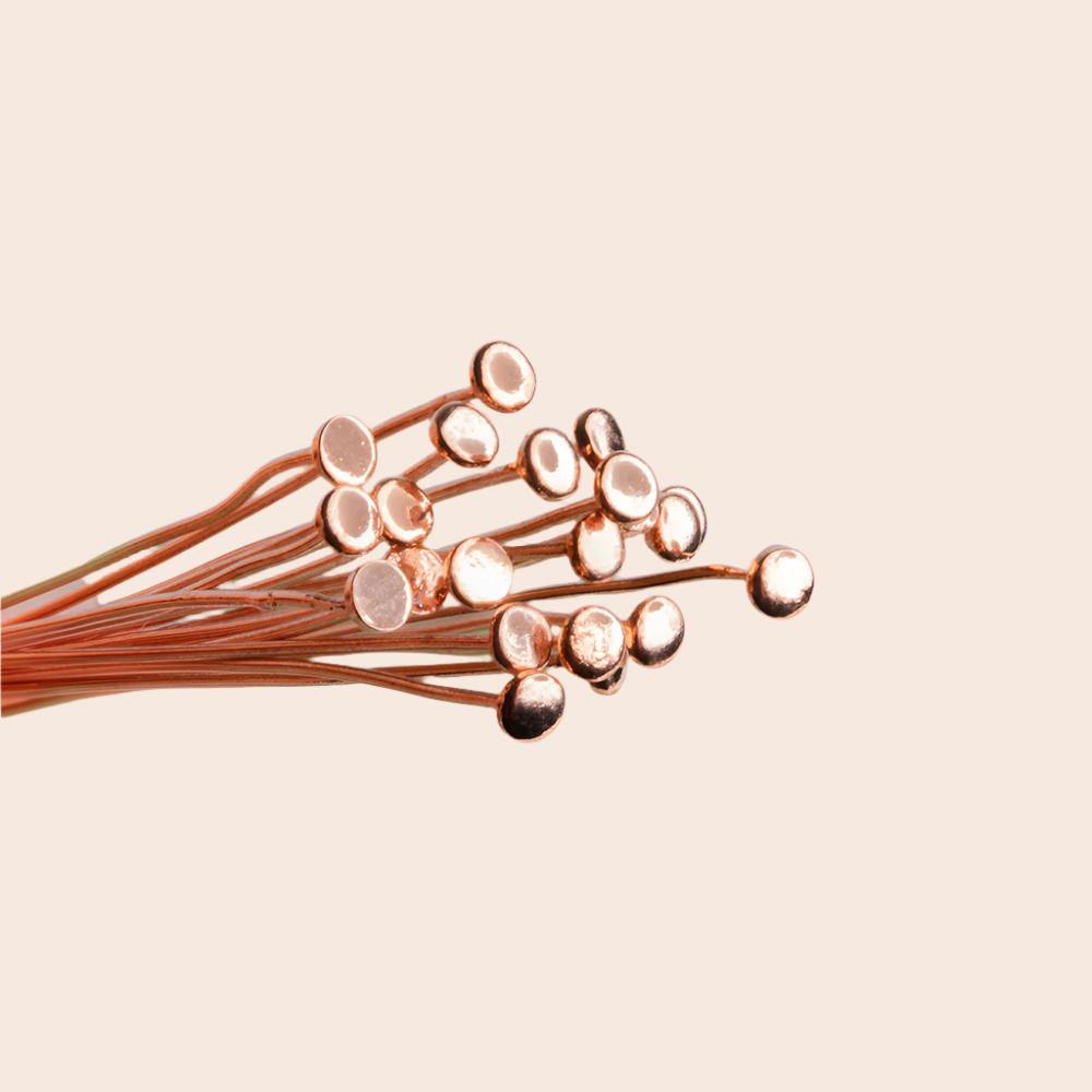 2" length Copper Headpin with flat circular head, 24 Gauge 20 pcs per bag