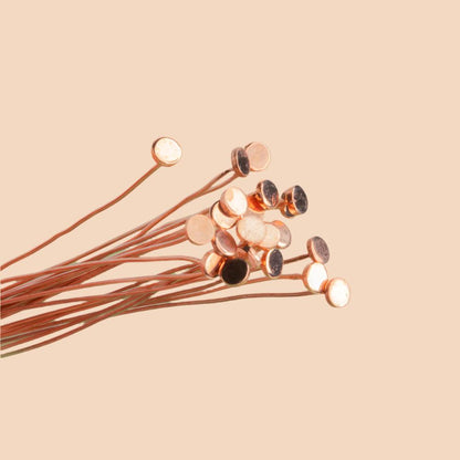 3 inch Length Copper Headpin with flat circular head, 28 Gauge 22 pcs per bag