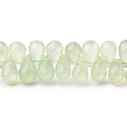 7-10mm Prehnite Tear Drop Briolette Beads 7.75 inch 65 pieces
