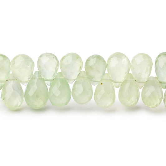 7-10mm Prehnite Tear Drop Briolette Beads 7.75 inch 65 pieces