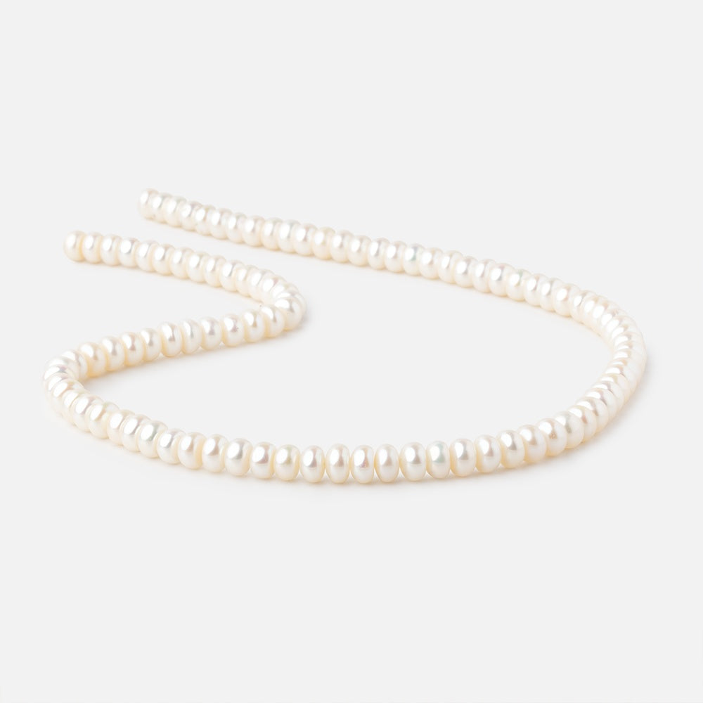 6mm White Center Drilled Button Freshwater Pearls 15.75 inch 96 pieces