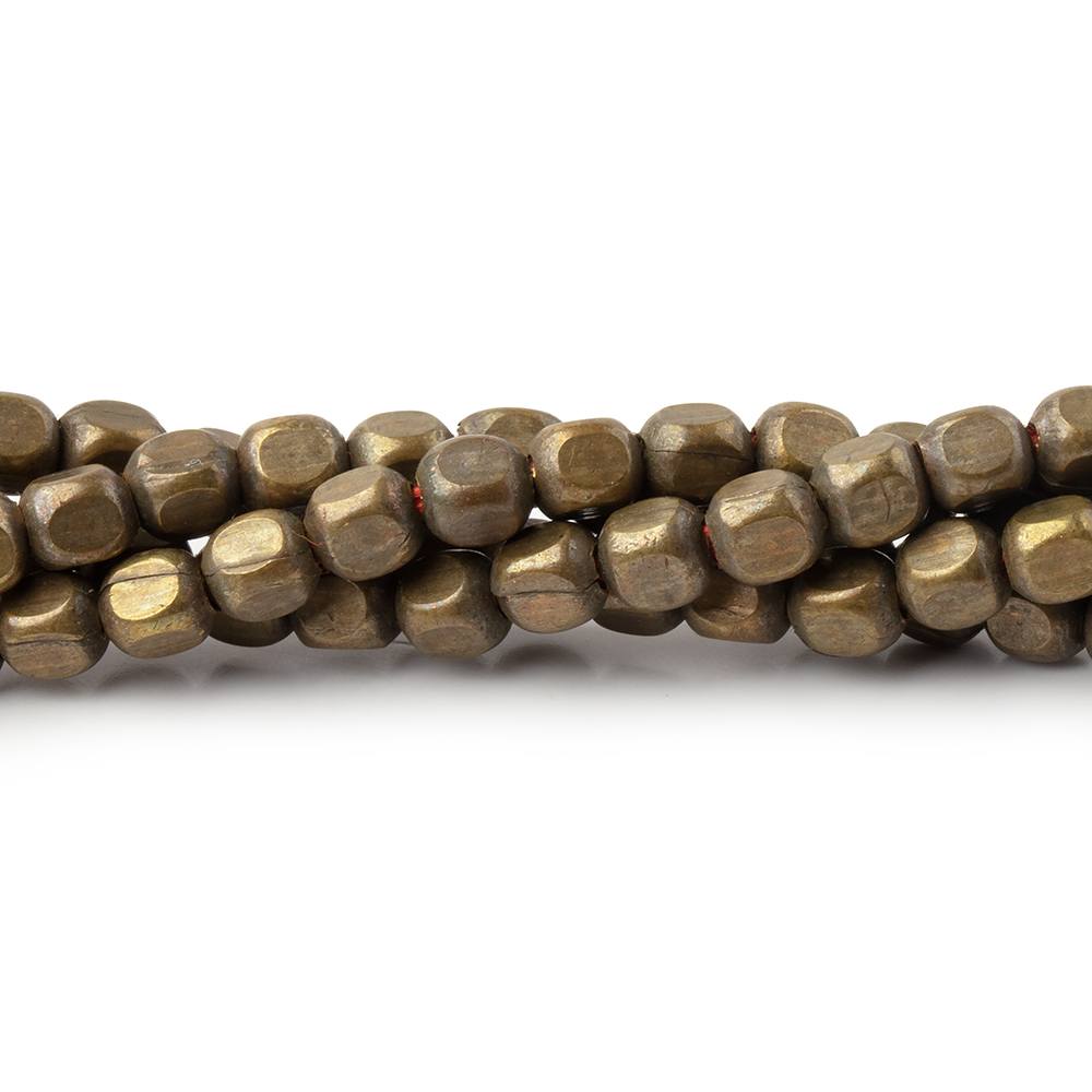 3.5mm Raw Copper Cube Beads 8 inch 48 pieces