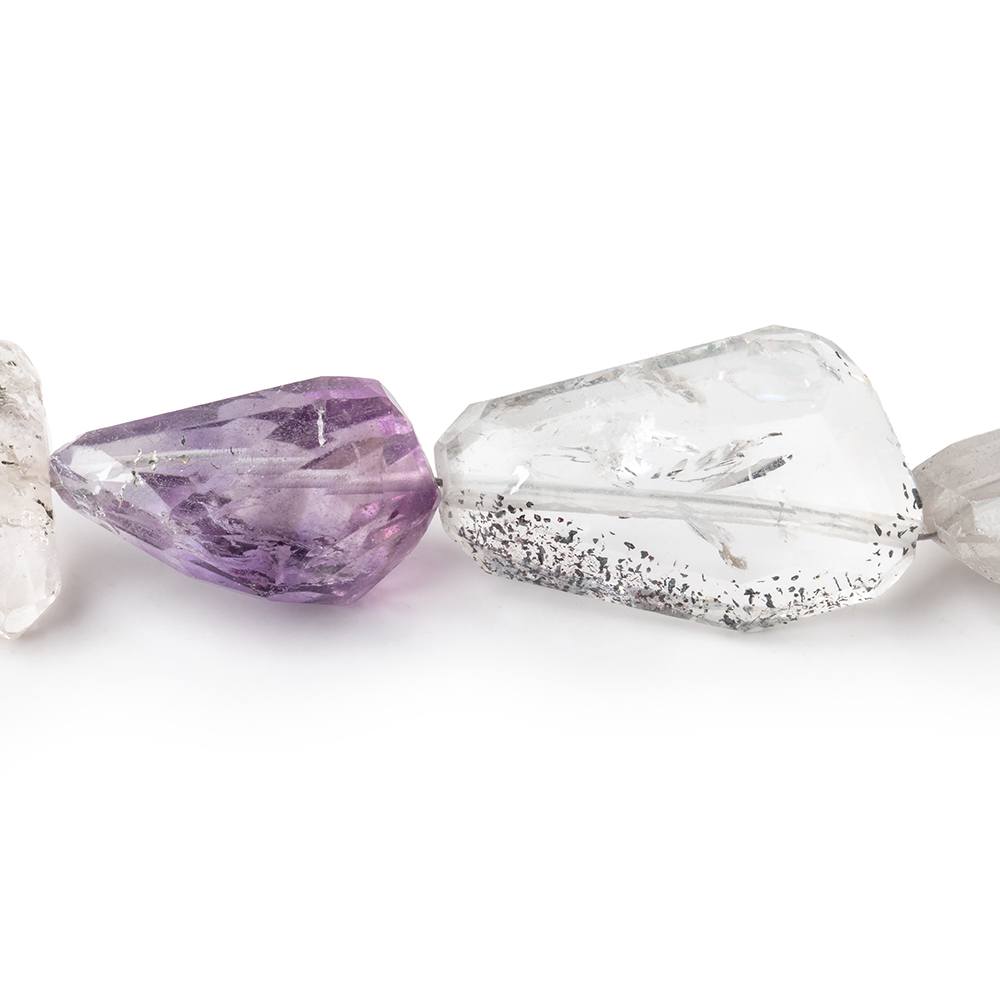 20-29mm Moss Amethyst Faceted Nugget Beads 8 inch 9 pieces