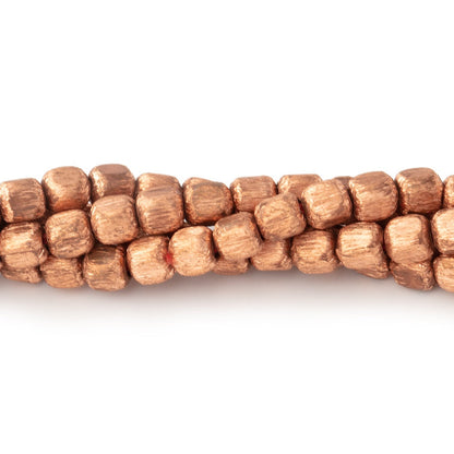 4mm Brushed Cube Beads with Rounded Corners