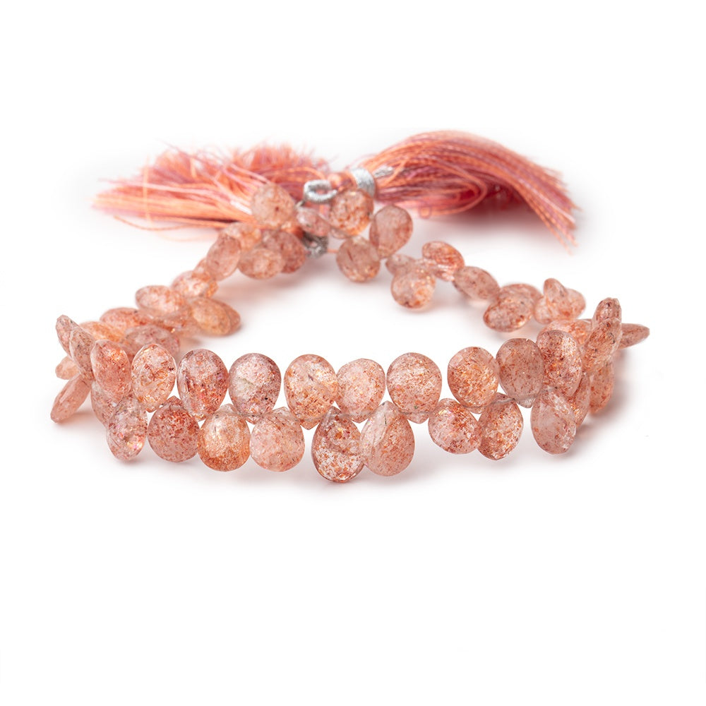 7x5-8x7mm Sunstone Faceted Pear Beads 8 inch 60 pieces