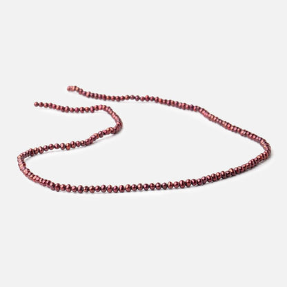 3x2mm Wine Red Off Round Freshwater Pearls 15 inch 172 pieces