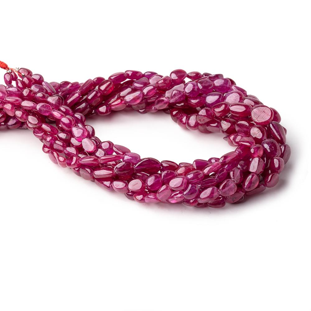 6x5-11x9mm Ruby Plain Nugget Beads 16 inch 48 pieces AA