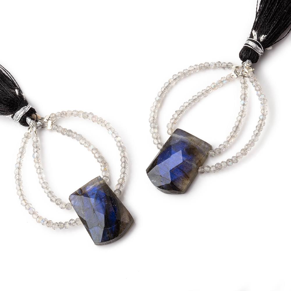 40x30mm Labradorite Fancy Focal Beads Sold as a Set of 2