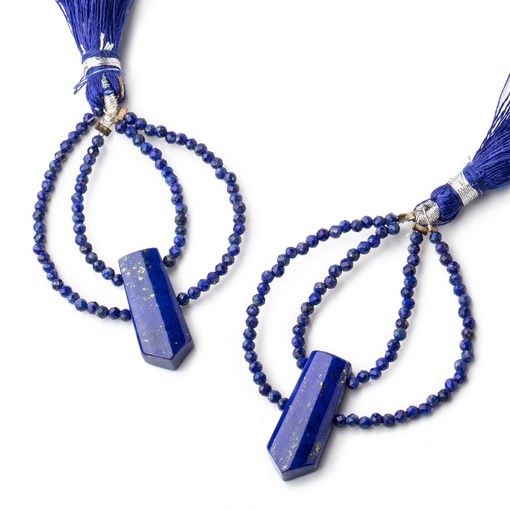 40x30mm Lapis Lazuli Fancy Focal Beads Sold as a Set of 2