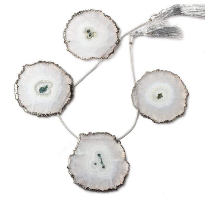 40x40-42x42mm Black Gold Leafed Solar Quartz Slices AAA Grade 4 pieces