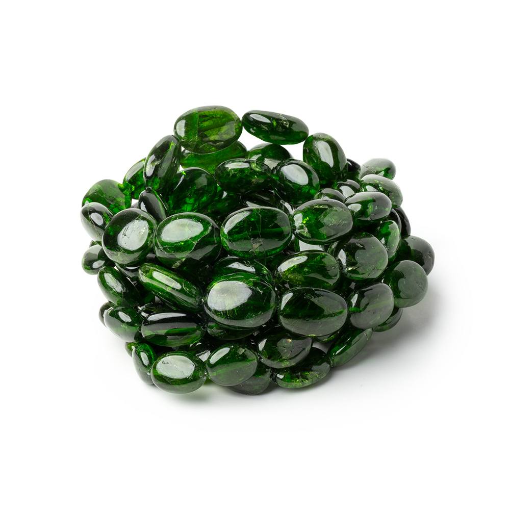 8x6-14.5x10mm Chrome Diopside Plain Nugget Beads 16 inch 38 pieces