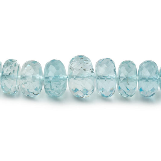 5-9mm Aquamarine Faceted Rondelle 16 inch 113 pieces AAA