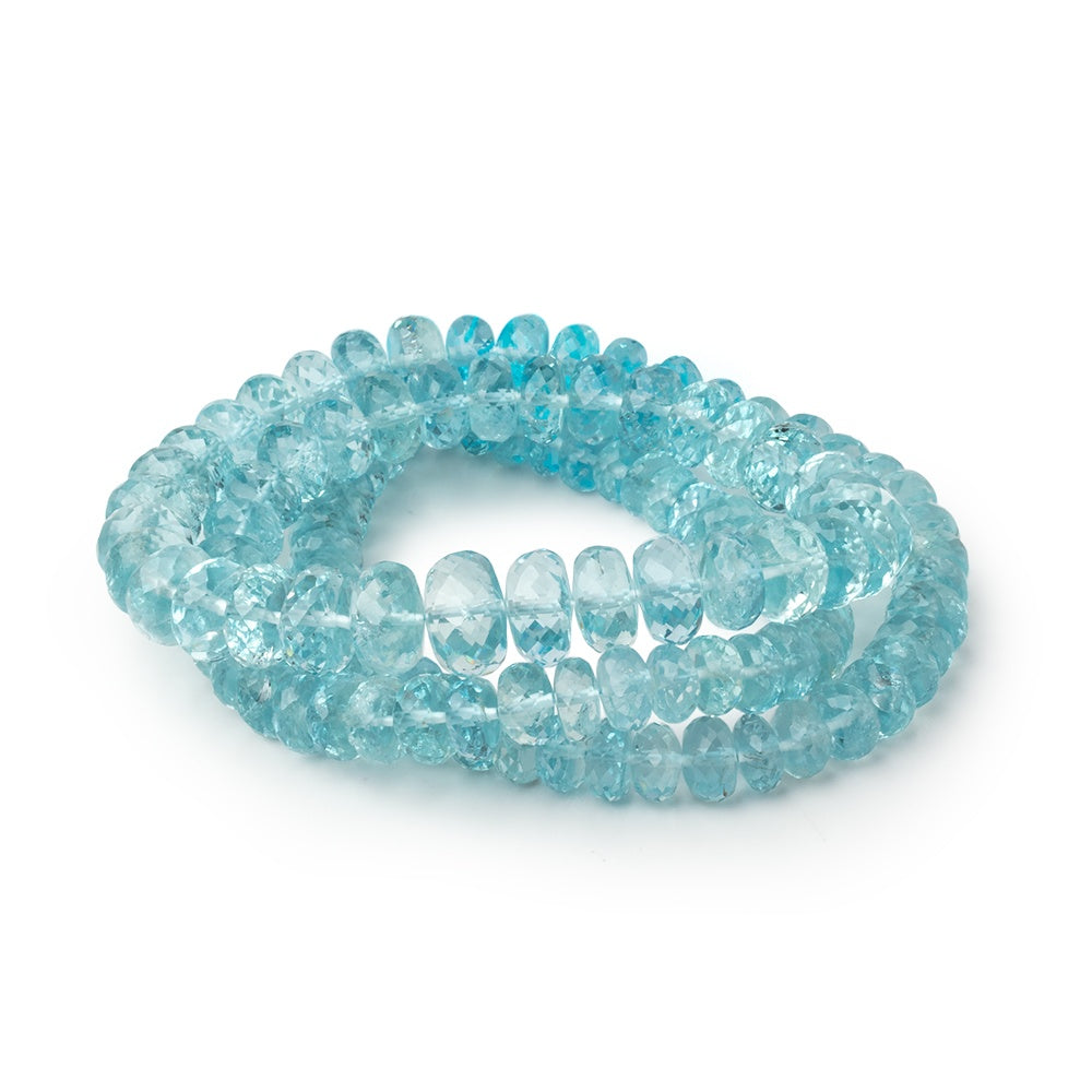 5-9mm Aquamarine Faceted Rondelle 16 inch 113 pieces AAA