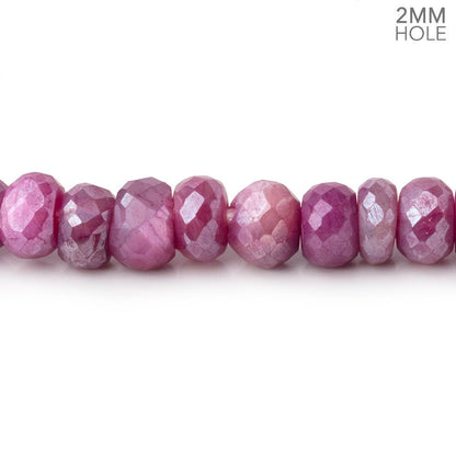 6mm Mystic Fuchsia Moonstone 2mm Large Hole Faceted Rondelles 8 inch 48 Beads