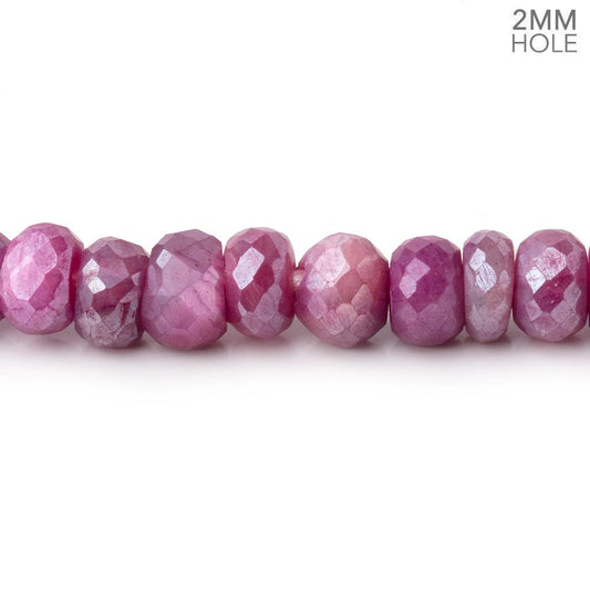 6mm Mystic Fuchsia Moonstone 2mm Large Hole Faceted Rondelles 8 inch 48 Beads