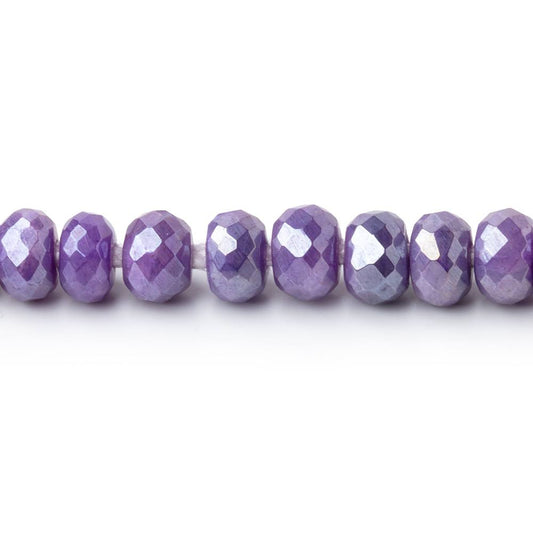 6mm Mystic Purple Moonstone 2mm Large Hole Faceted Rondelles 8 inch 48 Beads