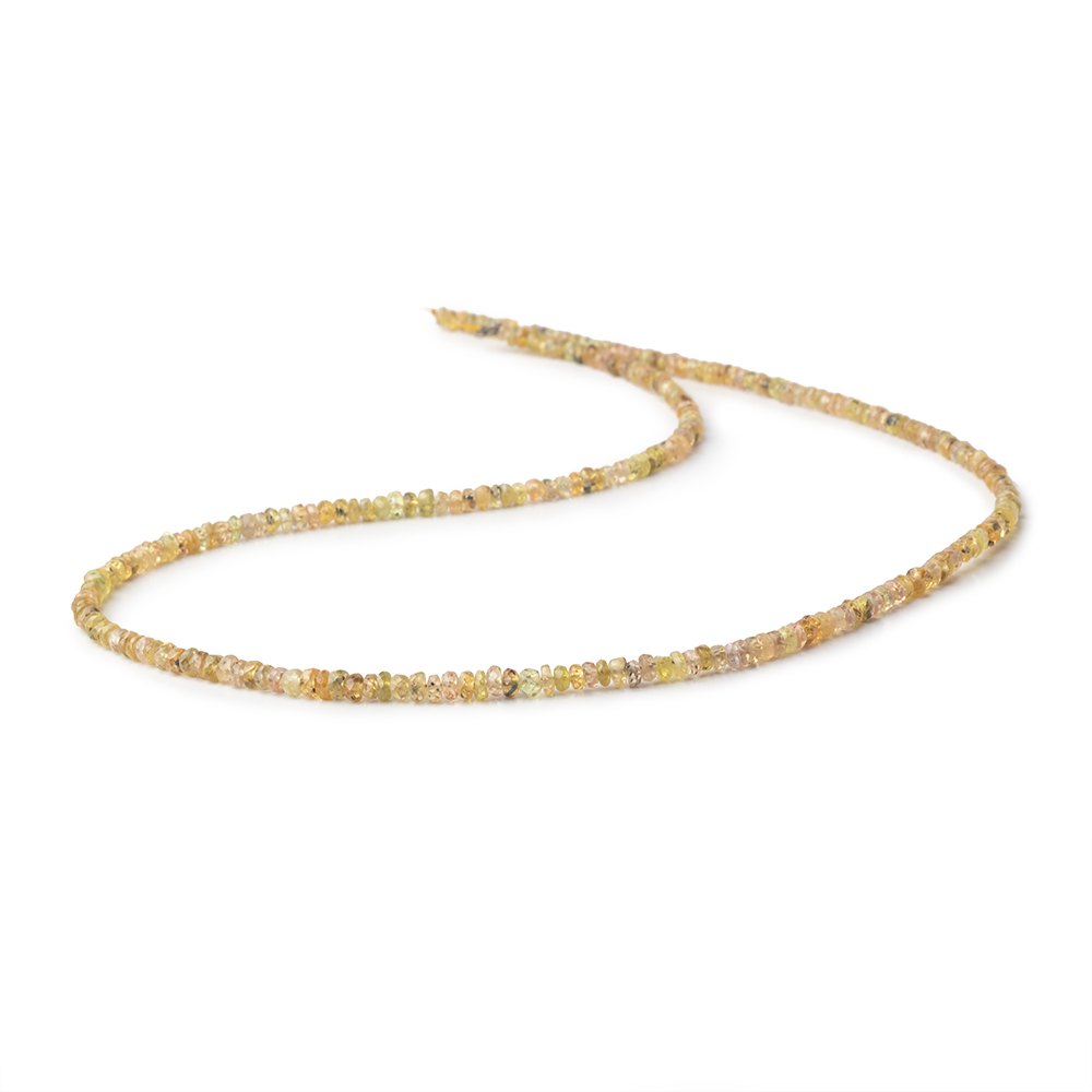 3mm Yellow Songea Sapphire Faceted Rondelle Beads 16 inch 203 pieces