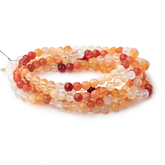 5-5.5mm Fire Opal Faceted Round Beads 16 inch 76 pieces AA