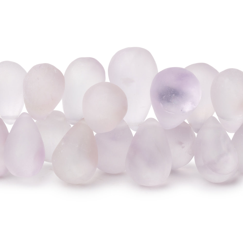 8x6-16x9mm Frosted Pink Amethyst Faceted Tear Drops 8 inch 60 Beads