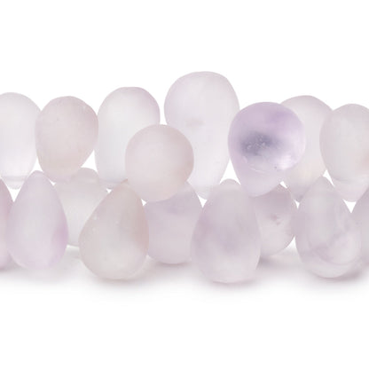 8x6-16x9mm Frosted Pink Amethyst Faceted Tear Drops 8 inch 60 Beads
