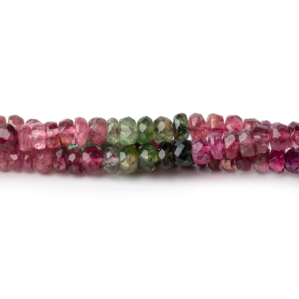 4.5mm Multi Color Tourmaline Faceted Rondelles 15 inches 150 Beads