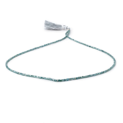 1-1.7mm Teal Blue Diamond Unfaceted Cube Beads 15 inch 290 pieces