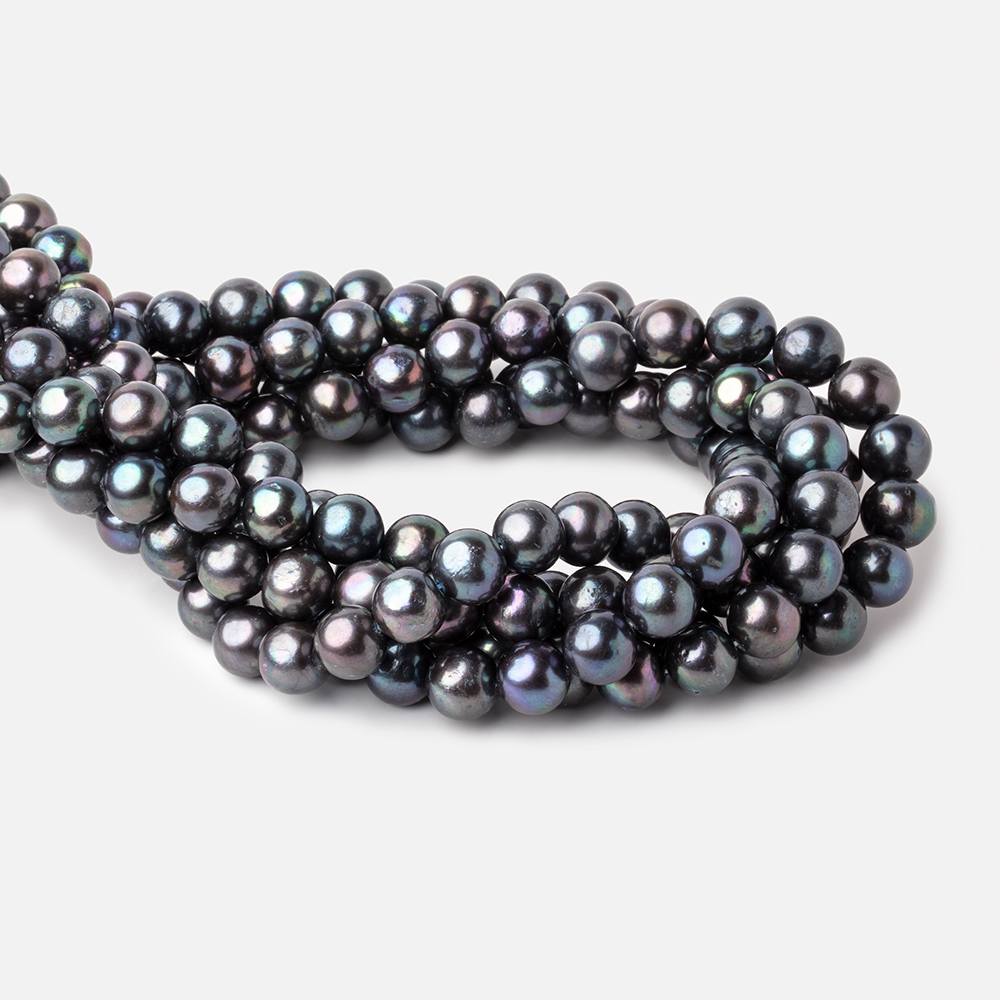 10x9mm Peacock Off Round Freshwater Pearls 15.5 inch 41 pieces