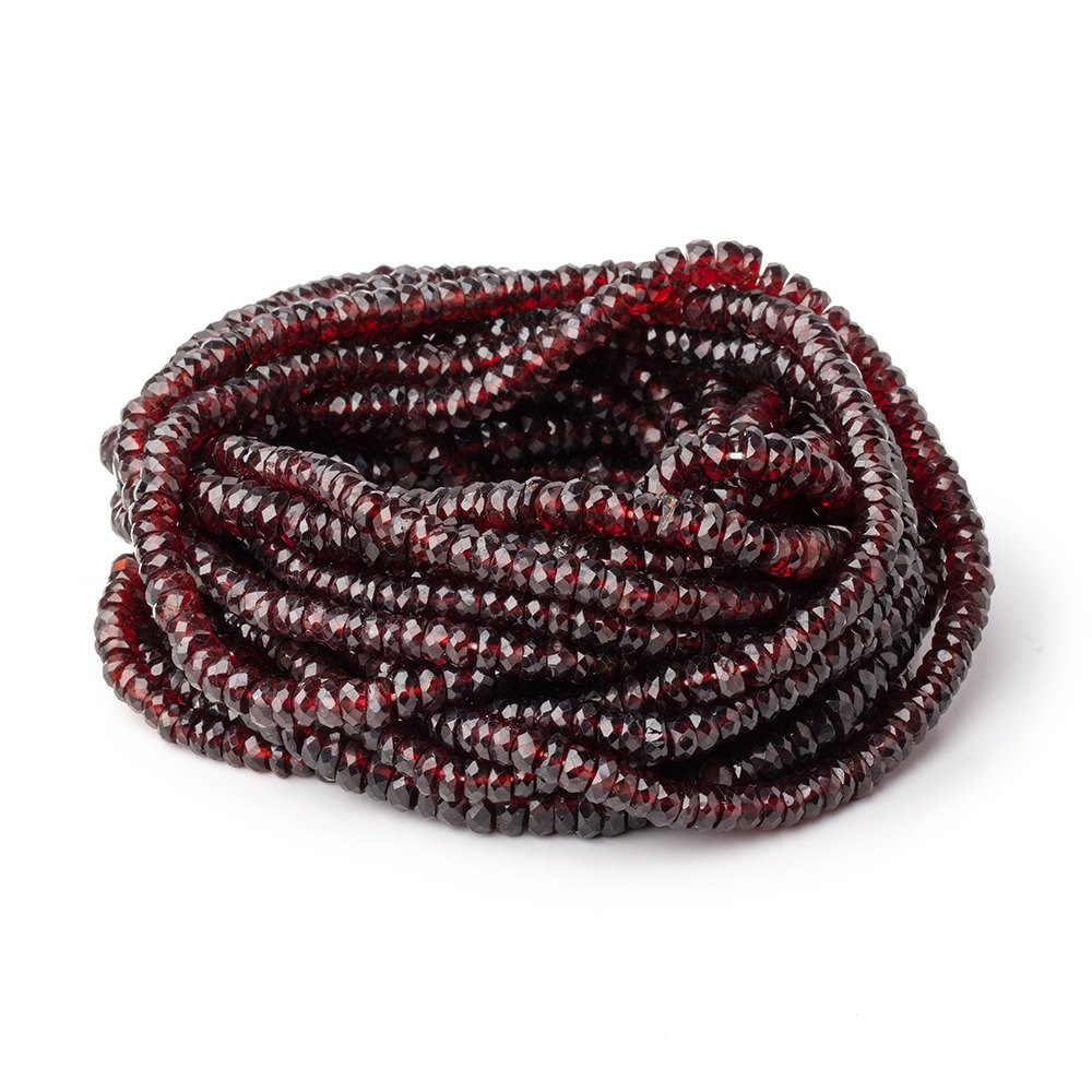 4.5-5.5mm Mozambique Garnet Faceted Heishi Beads 16 inch 175 pieces
