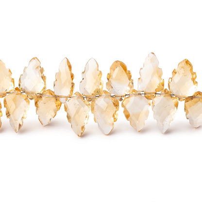 9x5-11x7mm Citrine Carved & Faceted Leaf Beads 7 inch 48 pieces AAA