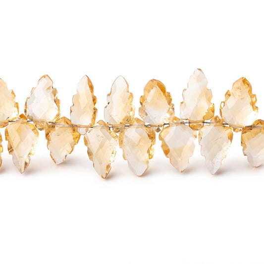 9x5-11x7mm Citrine Carved & Faceted Leaf Beads 7 inch 48 pieces AAA
