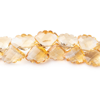 9x7-13x9mm Citrine Carved & Faceted Fan Beads 6 inch 36 pieces AAA