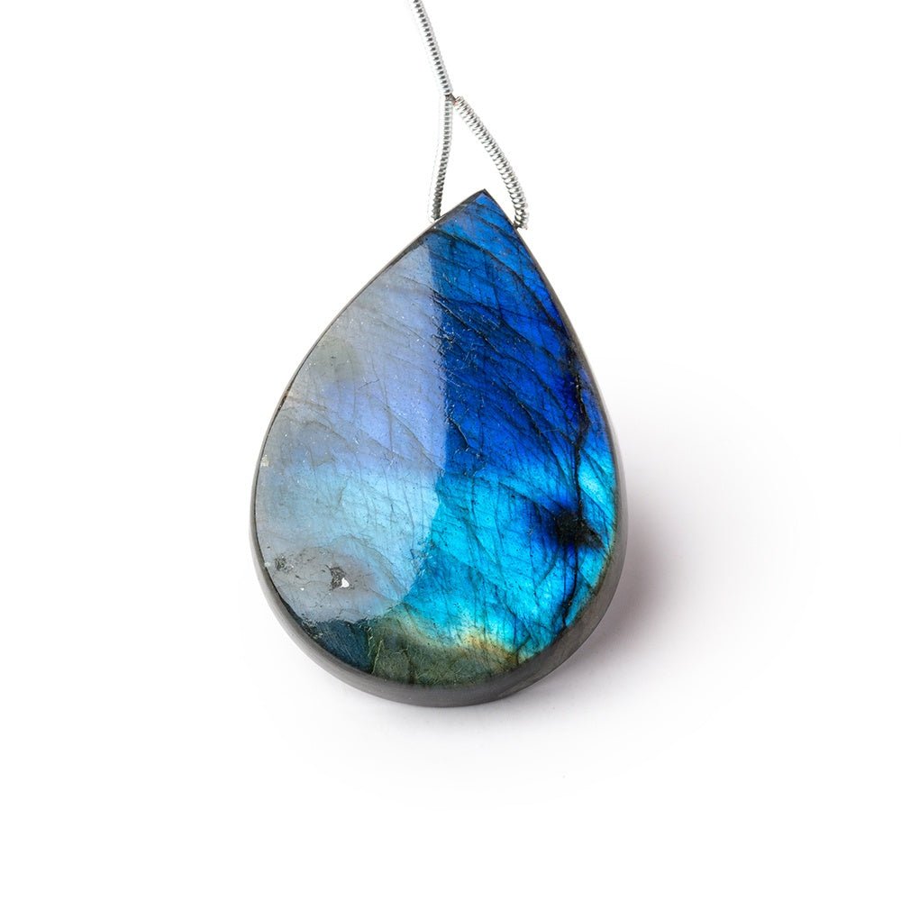 41.5x30x8mm Labradorite Plain Pear Pendant 1 AAA Focal