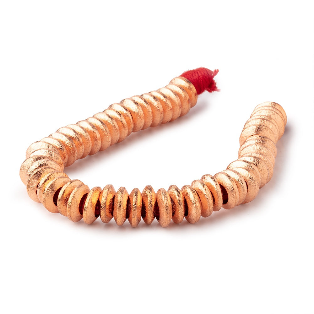 12mm Copper Brushed Disc 8 inch 50 Large Hole Beads