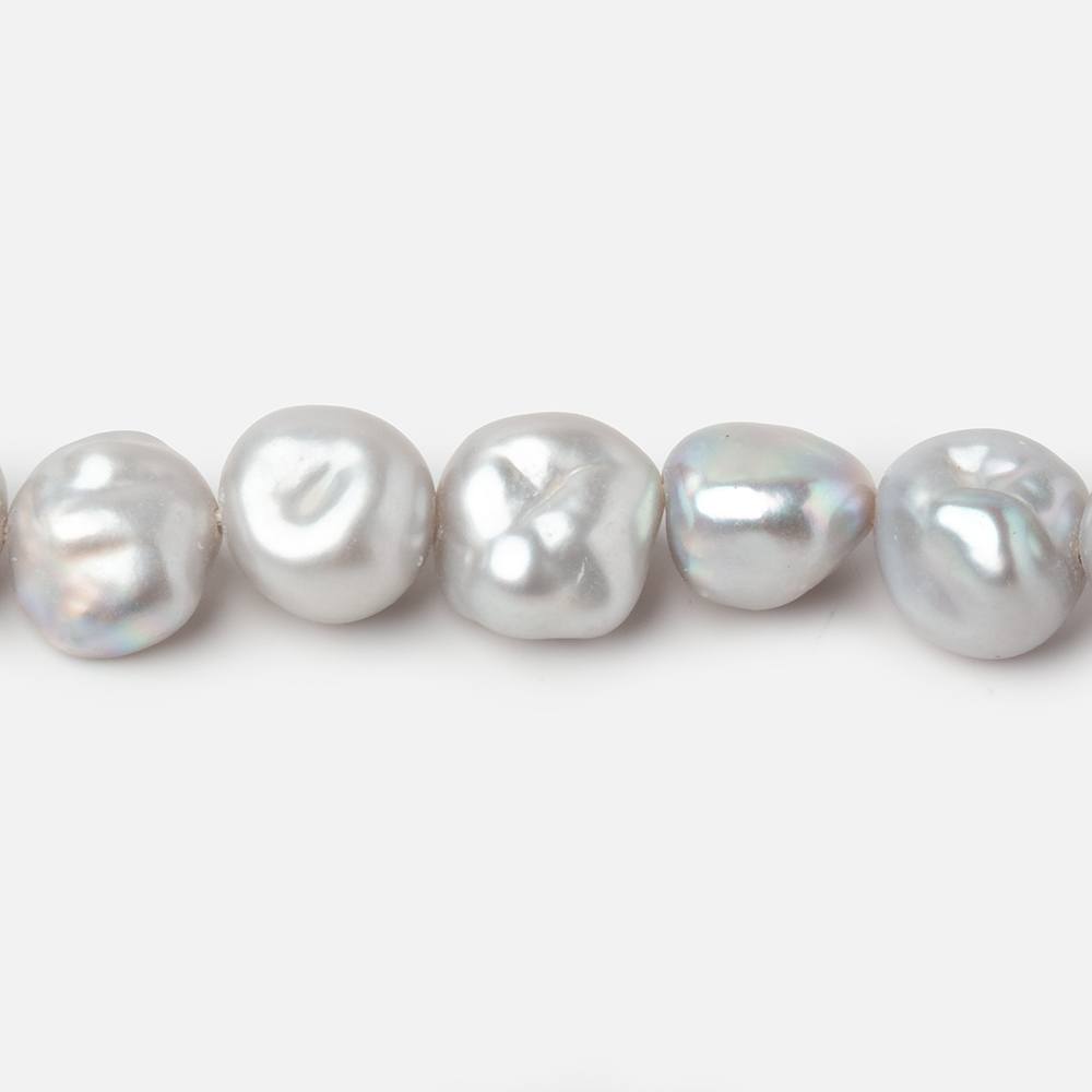 8-10mm Silver Keshi Side Drilled Freshwater Pearls 16 inch 50 Beads