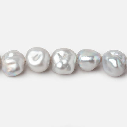 8-10mm Silver Keshi Side Drilled Freshwater Pearls 16 inch 50 Beads
