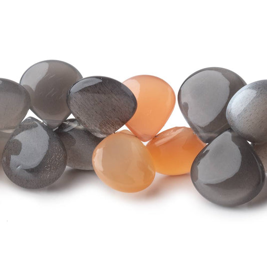 12-14mm Multi Color Moonstone Plain Heart Beads 8 inch 42 pieces