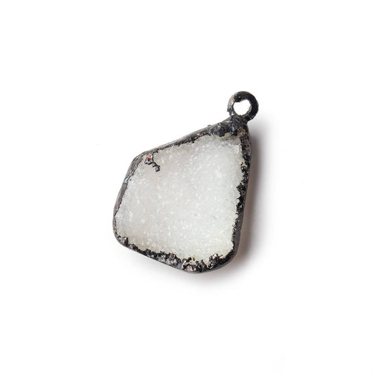 26x18mm Black Gold Leafed White Agate Drusy Focal Bead 1 piece