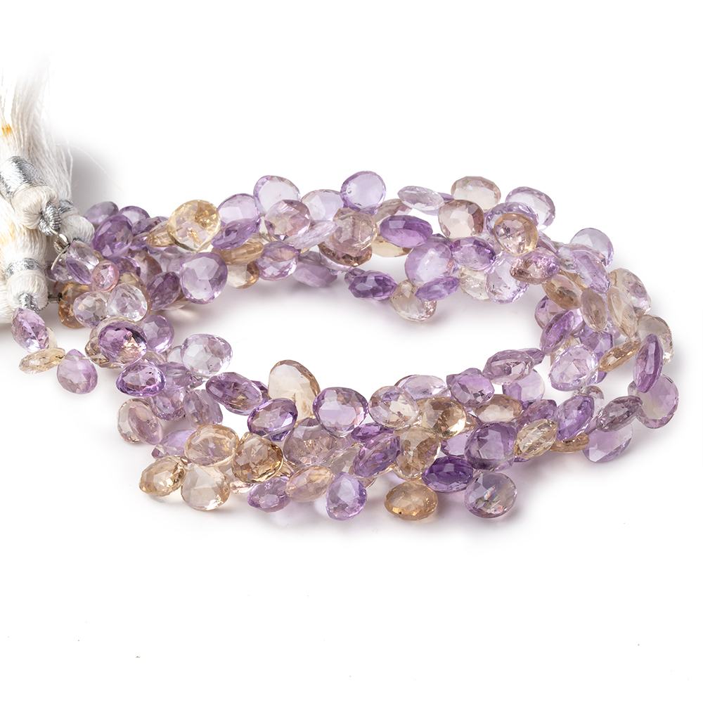 5.5-6.5mm Ametrine Faceted Heart Beads 8 inch 55 pieces