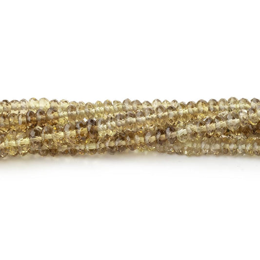 3.5mm Bi-Color Quartz Faceted Rondelle 15.5 Inch 230 Beads